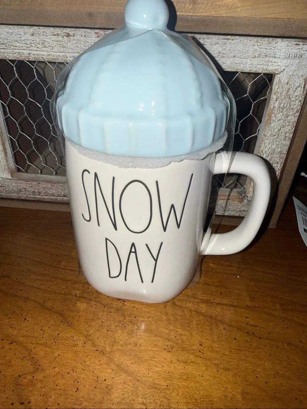 Rae Dunn "Snow Day" Coffee Mug w/Topper
